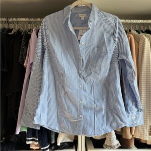 J. Crew Light Blue and White Striped Shirt